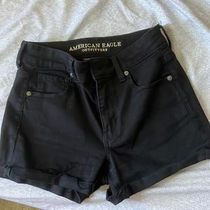 American eagle black jean shorts